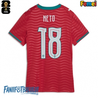 Portugalia Pedro Neto #18 Echipament de Fotbal Replică Mondial 2026 Femei Acasa